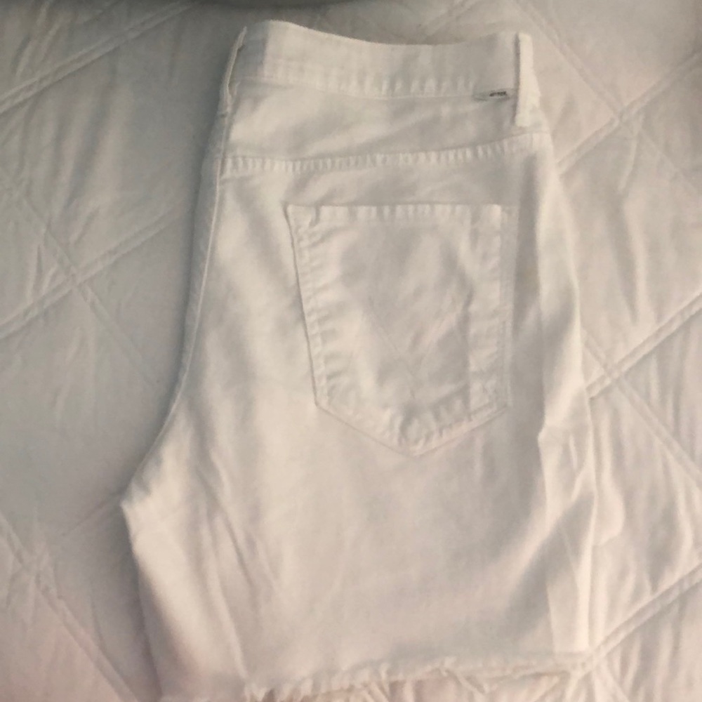 Mother white denim shorts